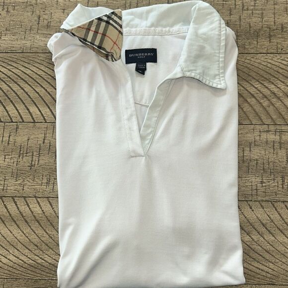 BurberryGolf⛳️Designer🧑🎨 Shirt👚Pale Pink with NovaCheck CollarLuxury Playtime! - Picture 16 of 17